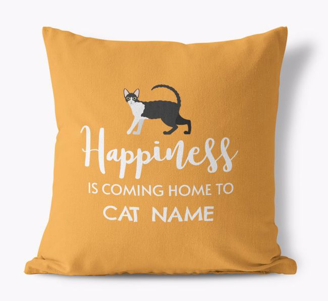 Happiness Is ... : Personalised {breedCommonName} Canvas Cushion